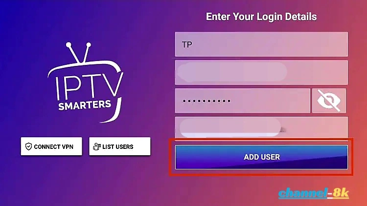 Entering account information